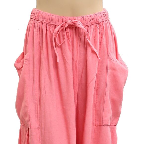 Free People Free-est Quinn Pants Harem Slouchy Wide Leg Billowy Pink S 283471 - Picture 2 of 5